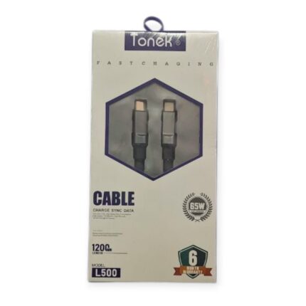 کابل شارژ Topeka مدل L500 دو سر Type-C توان 65 وات